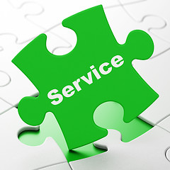 Image showing Business concept: Service on puzzle background