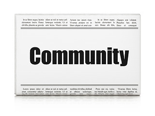 Image showing Social network concept: newspaper headline Community
