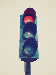 Image showing Retro look Traffic light semaphore