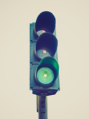 Image showing Retro look Traffic light semaphore