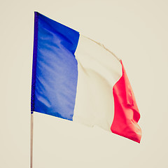 Image showing Retro look France flag