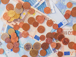 Image showing Euros coins and notes