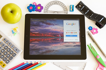 Image showing Google on Ipad 3 with school accesories
