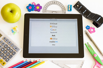 Image showing Networks on Ipad 3 with school accesories