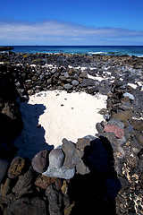 Image showing sky   isle foam rock spain landscape  stone  cloud   