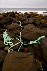 Image showing rope sky  cloudy  beach  light  water  in lanzarote   