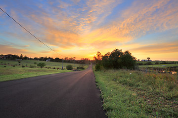 Image showing Country Road sunrise