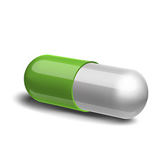 Image showing Green and white pill