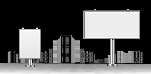 Image showing Billboard with urban horizon