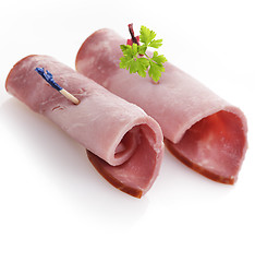 Image showing Rolled Slices Of  Pork