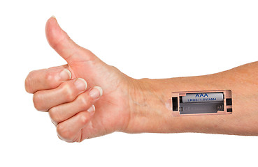 Image showing Robot - Insert the battery in an arm