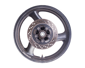 Image showing Used rim of a motorcycle