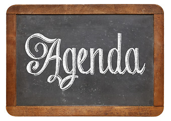 Image showing agenda word on blackboard