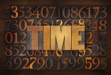 Image showing time word in wood type