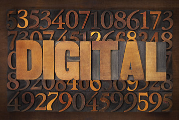 Image showing digital word in wood type