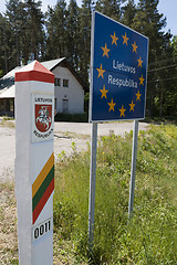 Image showing Lithuania country border sign