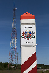 Image showing Latvia country border sign