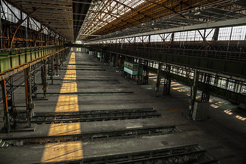 Image showing Large industrial hall of a repair station