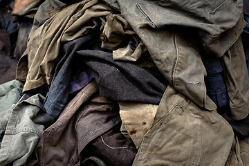 Image showing Dirty industrial clothes in a pile