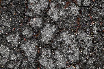 Image showing Tarmac road with big holes in Belgium