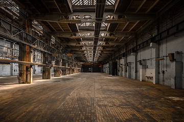 Image showing Large industrial hall of a repair station