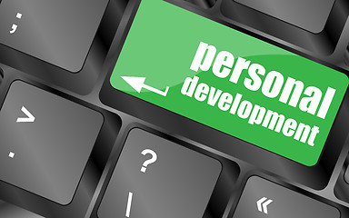 Image showing Keyboard key with enter button personal development