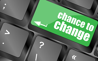 Image showing chance to change key on keyboard showing business success