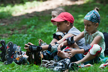 Image showing Children after roller skating