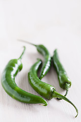 Image showing Green chili peppers