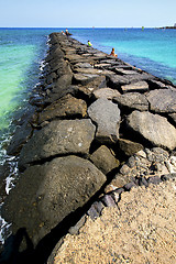 Image showing windsurf spain harbor pier boat in the