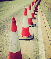 Image showing Retro look Traffic cone