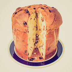 Image showing Retro look Panettone bread