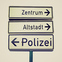 Image showing Retro look German traffic sign