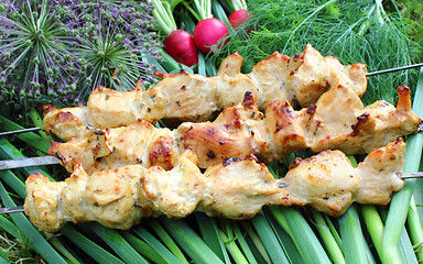 Image showing Fried chicken shashlik 