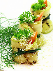 Image showing Zucchini rolls