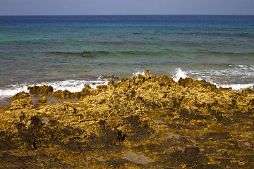 Image showing  water     isle foam rock spain landscape  stone sky  beach  