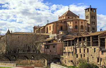 Image showing Roman bridge cathedral in Vic