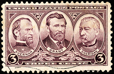 Image showing Sherman, Grant and Sheridan Stamp