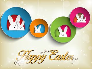 Image showing Happy Easter Rabbit Bunny on Retro Background