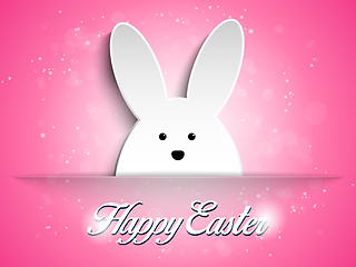 Image showing Happy Easter Rabbit Bunny on Pink Background