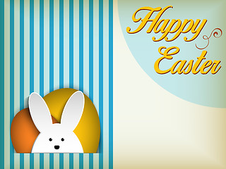 Image showing Happy Easter Rabbit Bunny on Blue Background