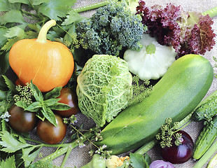 Image showing Ripe fresh vegetables close up