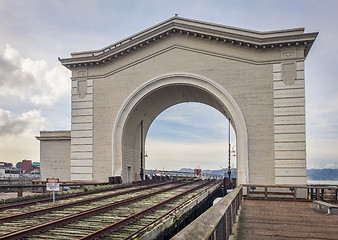 Image showing old rail ferry terminal in San Francsico