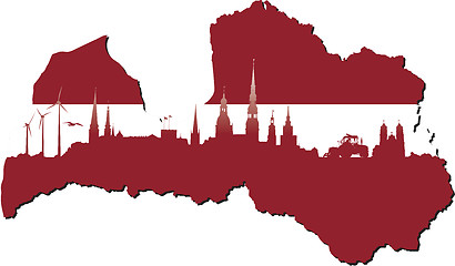 Image showing Latvia symbols of business and history of state