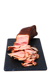 Image showing homemade smoked bacon 