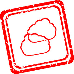 Image showing abstract red cloud signs, web symbols and icons