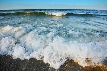 Image showing Sea waves on shore