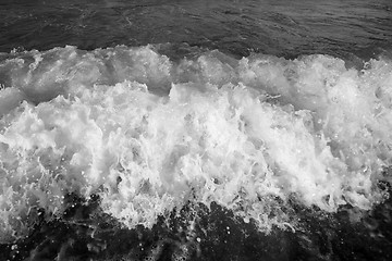Image showing Waves close up black and white