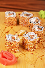 Image showing sesame sushi rolls