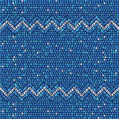 Image showing Blue ceramic tile mosaic